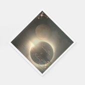 エレガントなセピア ソーラー エクリプス カスタム フォト ウェディング スタンダードランチョンナプキン (角)