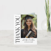 エレガントなセリフの卒業写真 2026 サンキューカード (正面)