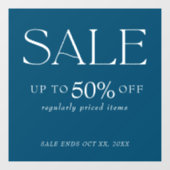 エレガントなセリフの小売り用青色セール窓用ステッカー ウィンドウサイン (シート)