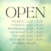 エレガントなセリフ小売オープンサイン営業時間 ウィンドウサイン (シート3)