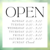 エレガントなセリフ小売オープンサイン店舗営業時間 ウィンドウサイン (シート3)