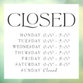 エレガントなセリフ小売クローズサイン 店舗営業時間 ウィンドウサイン (シート3)