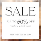 エレガントなセリフ小売ブラック&ホワイトセール ウィンドウサイン (シート2)