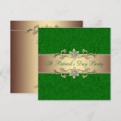 エレガントなセントパトリックデーパーティー招待状 緑 招待状 (正面/裏面)