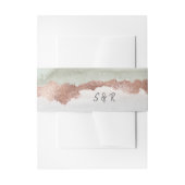 エレガントなセージグリーンとグレーの水彩画 | ローズゴールド 招待状ベリーバンド (正面例)