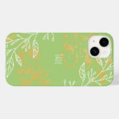 エレガントなセージグリーンとゴールドの花柄 Case-Mate iPhoneケース (裏面 (横))