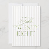 エレガントなセージグリーンとベージュの結婚式 28 テーブルナンバー (裏面)