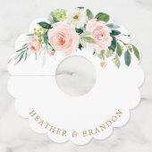 エレガントなセージグリーンのウェディング ワイングラスタグ (裏面)