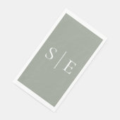 エレガントなセージグリーンのモノグラム ミニマリスト (コーナー)