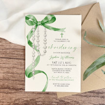 エレガントなセージグリーンのリボン＆ロザリオ　洗礼式