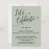 エレガントなセージグリーンのレセプションのみを祝いましょう 招待状 (正面)