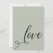 エレガントなセージグリーンのレセプションのみを祝いましょう 招待状 (裏面)