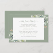 エレガントなセージグリーンの植物細部 エンクロージャーカード (正面/裏面)