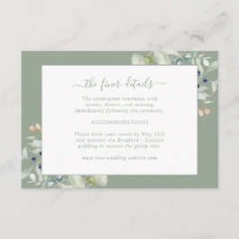 エレガントなセージグリーンの植物細部 エンクロージャーカード