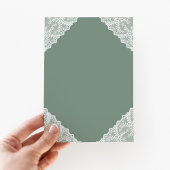 エレガントなセージグリーンの花の宗教的洗礼式 招待状