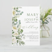 エレガントなセージグリーンの花園でのアウトドアウェディング 招待状 (スタンド正面)