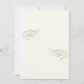 エレガントなセージグリーンの葉のウェディング招待状 招待状 (裏面)