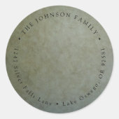 エレガントなセージゴールドのリターンアドレス ラウンドシール (正面)