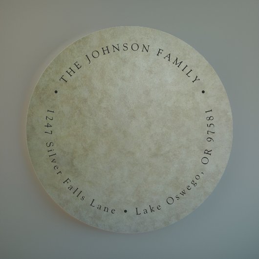 エレガントなセージゴールドのリターンアドレス ラウンドシール