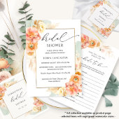 エレガントなセージ、ピンクとブッシュのウェディングシャワー招待状 招待状