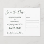 エレガントなセージ Save The Date ポストカード (裏面)