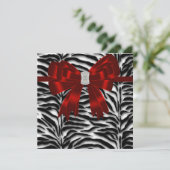 エレガントなゼブラの赤と黒のオールオケージョン 招待状 (スタンド正面)