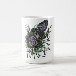 エレガントなゼンタングル 紫の花束 陶磁器マグカップ コーヒーマグカップ
