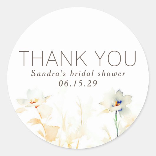 エレガントなソフトアース調の秋の色合いの花に感謝 ラウンドシール (正面)