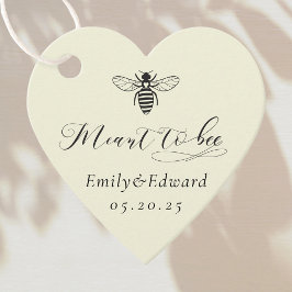 エレガントなソフトイエロー　結婚式のためのハート型「Meant to Bee」 フェイバータグ