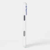 エレガントなソフトネイビーブルーのぼやけたハート柄 iPhoneケース (右側面)