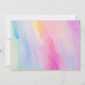 エレガントなソフトパステル水彩1歳誕生日写真 招待状 (裏面)