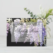 エレガントなソフトパープルの水彩画のような藤のウェディング 招待状 (スタンド正面)