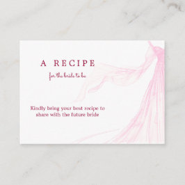 エレガントなソフトピンクのウェディングドレス ブライダルシャワー エンクロージャーカード