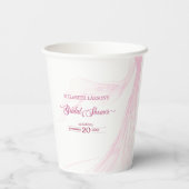 エレガントなソフトピンクのウェディングドレス ブライダルシャワー 紙コップ (裏面)