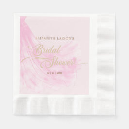 エレガントなソフトピンクのウェディングドレス ブライダルシャワー 縁ありランチョンナプキン