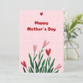 エレガントなソフトピンクの花のマザーズデーカード シーズンカード (スタンド正面)