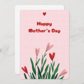 エレガントなソフトピンクの花のマザーズデーカード シーズンカード (正面/裏面)