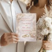 エレガントなソフトフラワーの結婚式招待状 アクリル招待状
