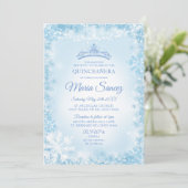 エレガントなソフトブルーとストリングライトのミス・キンセ・招待状 招待状 (スタンド正面)