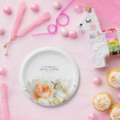 エレガントなソフトローズフラワーズモダンボタニカル ペーパープレート (パーティー)