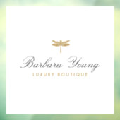 エレガントなタイプのゴールドトンボのロゴ(白背景) ウィンドウサイン (シート3)