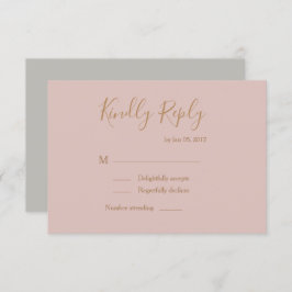 エレガントなタイプのブッシュゴールドの水彩画ウェディングRSVP 招待状