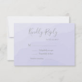 エレガントなタイプのラベンダー水彩画ウェディングRSVP 招待状 (正面)