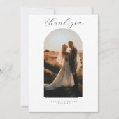 エレガントなタイポグラフィのシンプルな結婚式の写真の感謝状 サンキューカード (正面)