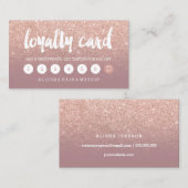 エレガントなタイポグラフィの挨りだらけのばら色の金ゴールドのロイヤリティカード ロイヤリティカード (正面/裏面)