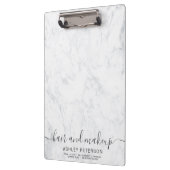 エレガントなタイポグラフィの粋で白い大理石の毛の化粧 クリップボード (左)