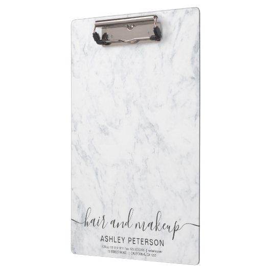 エレガントなタイポグラフィの粋で白い大理石の毛の化粧 クリップボード (左)