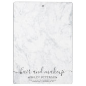 エレガントなタイポグラフィの粋で白い大理石の毛の化粧 クリップボード (裏面)
