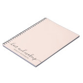 エレガントなタイポグラフィの粋な赤面のピンクの毛の化粧 ノートブック (左側)