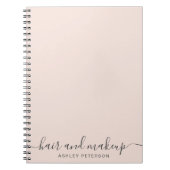 エレガントなタイポグラフィの粋な赤面のピンクの毛の化粧 ノートブック (正面)